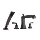 1.8 gpm 4 Hole Deck Mount Roman Tub Faucet with Double Lever Handle in Tuscan Bronze