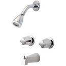2 gpm Wall Mount Tub and Shower Faucet with Double Knob Handle in Polished Chrome