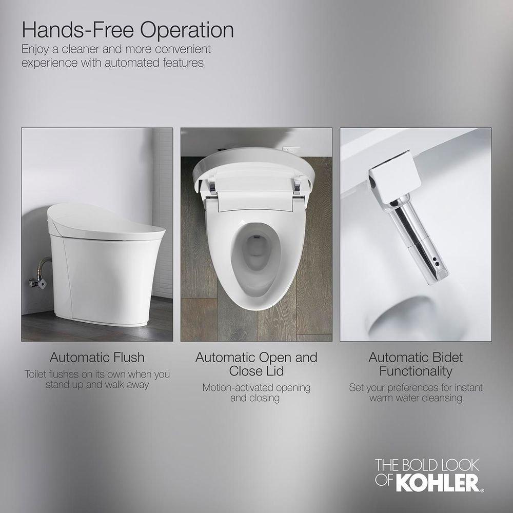 0.8/1.6 gpf Elongated One Piece Wall Mount Smart Toilet in White 