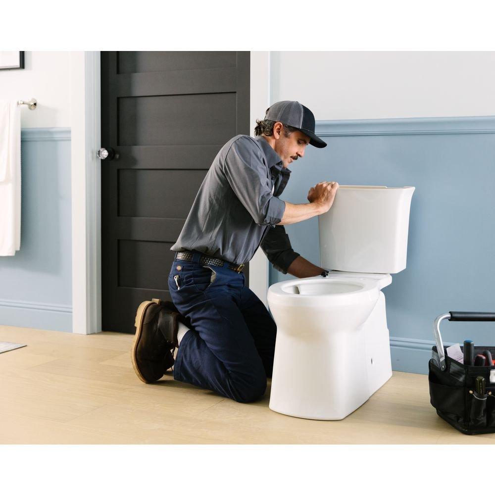 KOHLER White 1.28 gpf Elongated Two Piece Toilet 