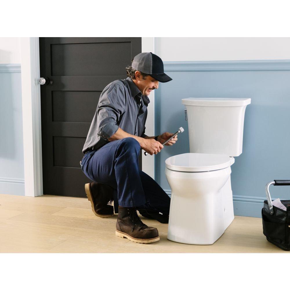 KOHLER White 1.28 gpf Elongated Two Piece Toilet 