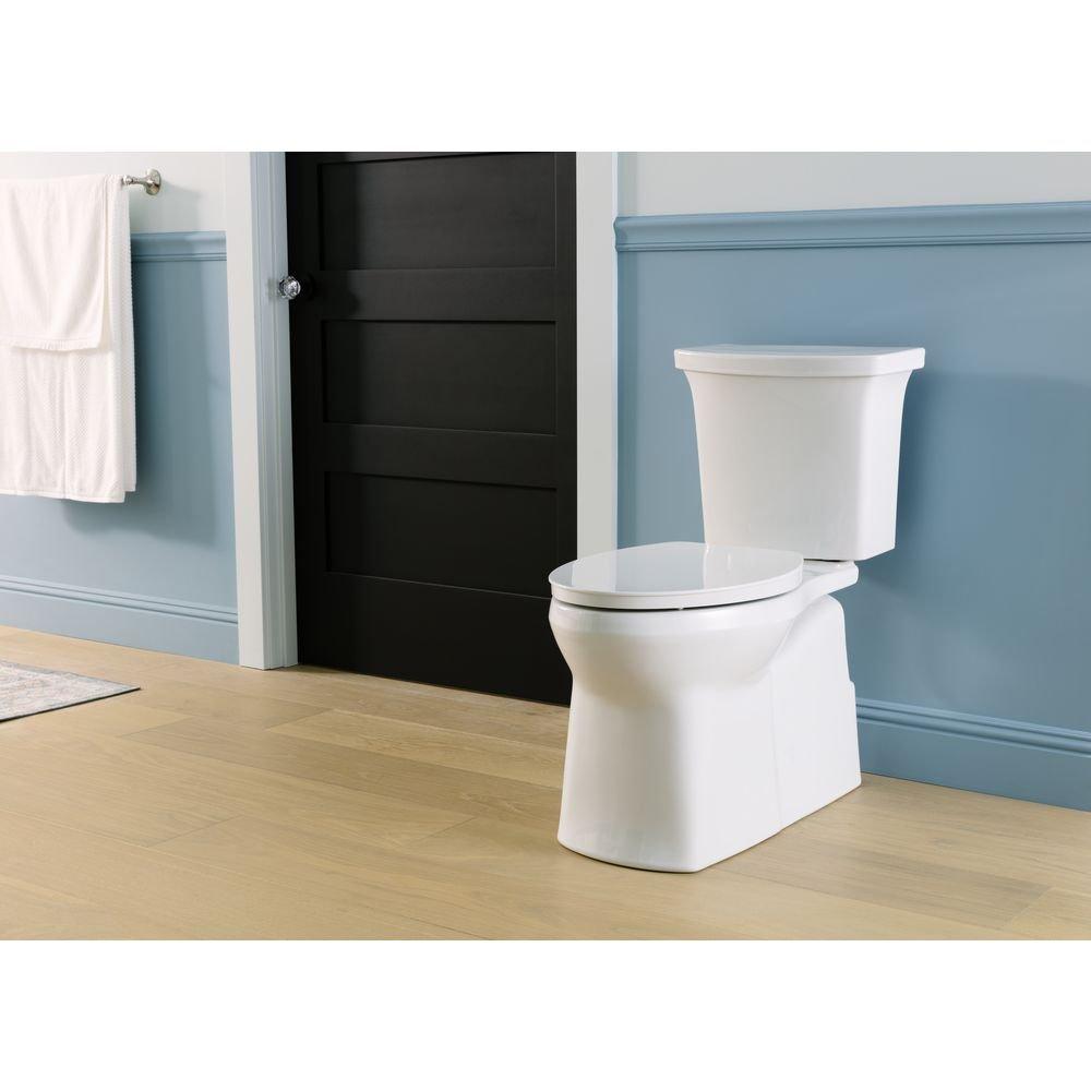 KOHLER White 1.28 gpf Elongated Two Piece Toilet 