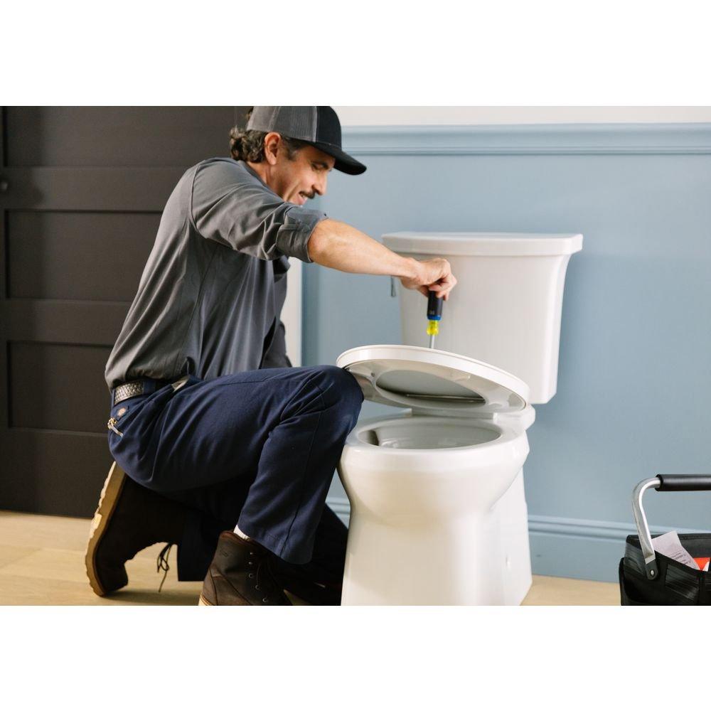 KOHLER White 1.28 gpf Elongated Two Piece Toilet 