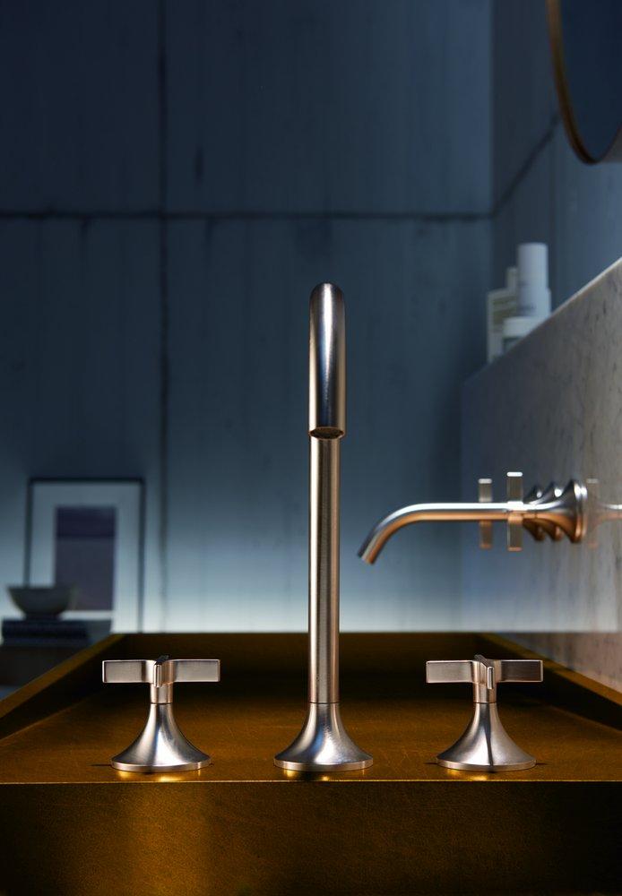 Dornbracht USA Platinum Matte Lead Law Compliant THREE-HOLE FAUCET WITH CROSS HANDLES 