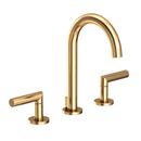 Two Handle Widespread Bathroom Sink Faucet in Uncoated Polished Brass - Living