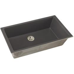 35-7/8 in. Undermount Composite Single Bowl Kitchen Sink in Charcoal
