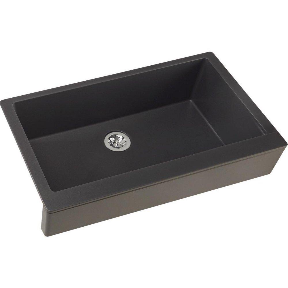 Elkay Charcoal 35-7/8 x 20-15/16 in. Composite Single Bowl Farmhouse Kitchen Sink 