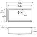 Elkay Ricotta 35-7/8 x 19 in. No Hole Composite Single Bowl Undermount Kitchen Sink 