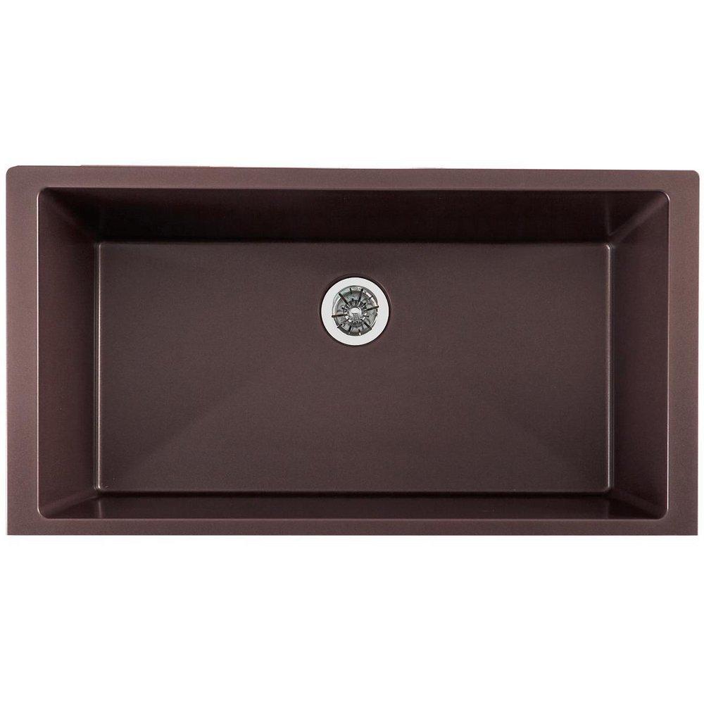 Elkay Chestnut 35-7/8 x 19 in. No Hole Composite Single Bowl Undermount Kitchen Sink 