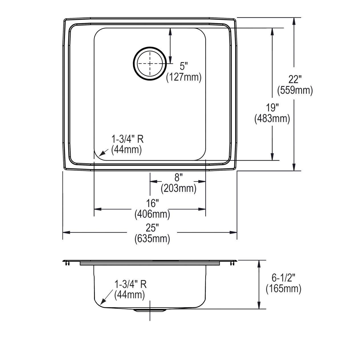 Elkay Chestnut 35-7/8 x 19 in. No Hole Composite Single Bowl Undermount Kitchen Sink 