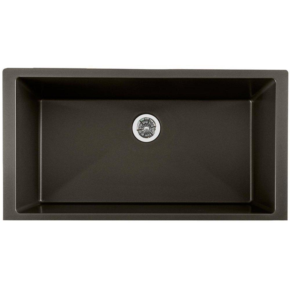 Elkay Caviar 35-7/8 x 19 in. No Hole Composite Single Bowl Undermount Kitchen Sink 