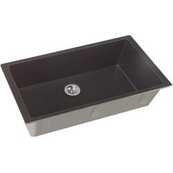35-7/8 in. Undermount Composite Single Bowl Kitchen Sink in Caviar