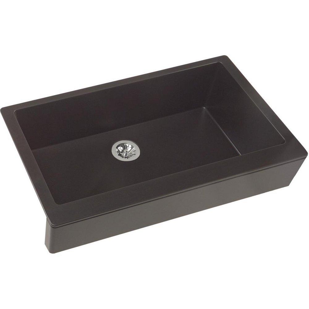 Elkay Caviar 35-7/8 x 20-15/16 in. Composite Single Bowl Farmhouse Kitchen Sink 