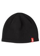 Polyester and Spandex Fleece Lined Knit Hat in Black
