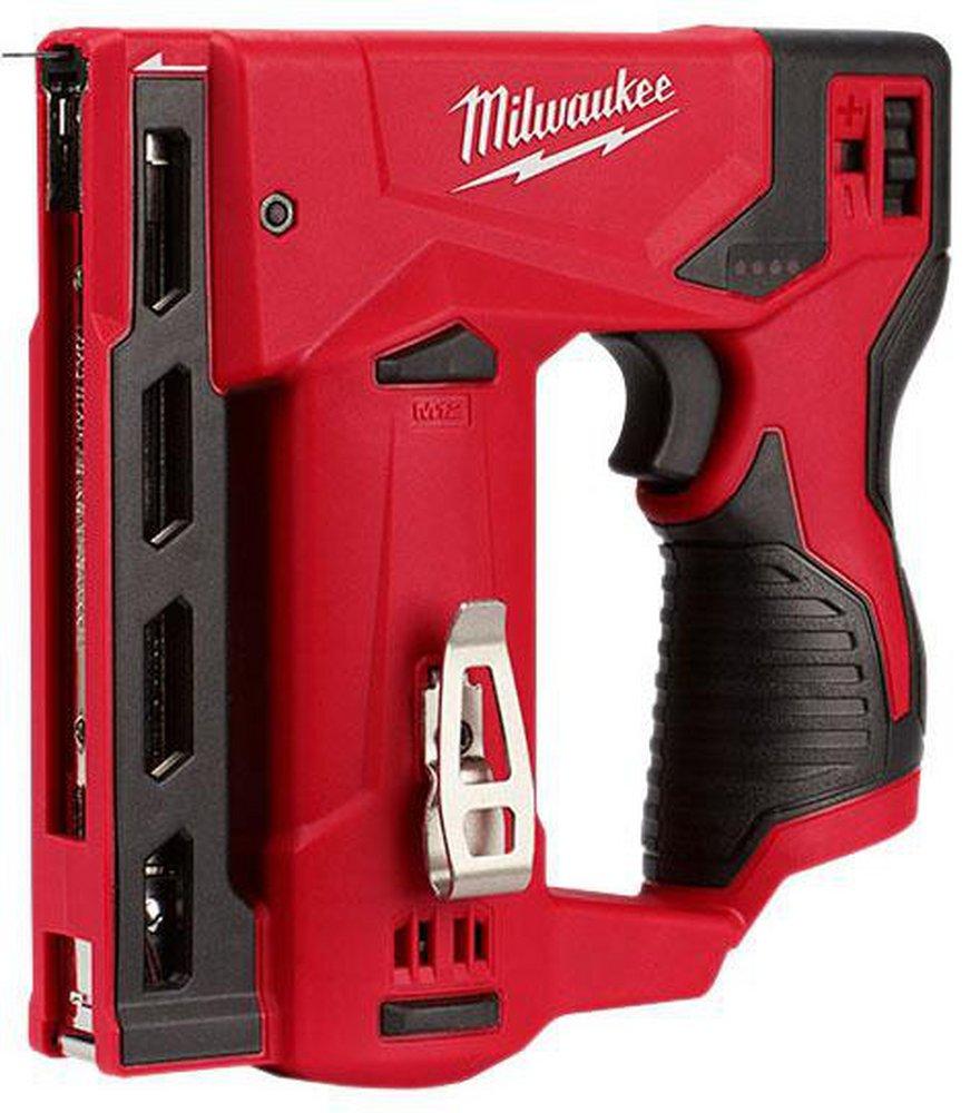 Milwaukee&reg; Red 7-1/4 in. Plastic Electric Crown Stapler 