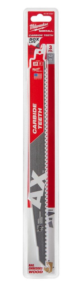 Milwaukee&reg; Silver 5 TPI Carbide Teeth Reciprocating Saw Blade (3 Pack) 