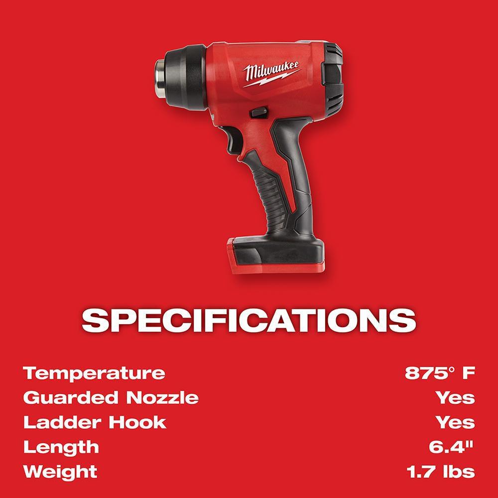 Milwaukee® Red Cordless 875F Heat Gun 