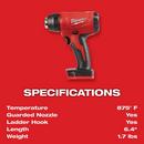 Milwaukee® Red Cordless 875F Heat Gun 