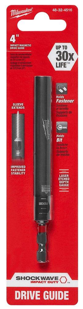 Milwaukee&reg; Black 10 SHOCKWAVE 4" IMPACT MAGNETIC DRIVE GUIDE BULK 10 