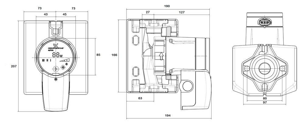 Grundfos Red Circulator Pump with Terminal Box 