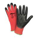 S Size 15 ga Nylon Shell and Nitrile Foam Gloves in Red and Black