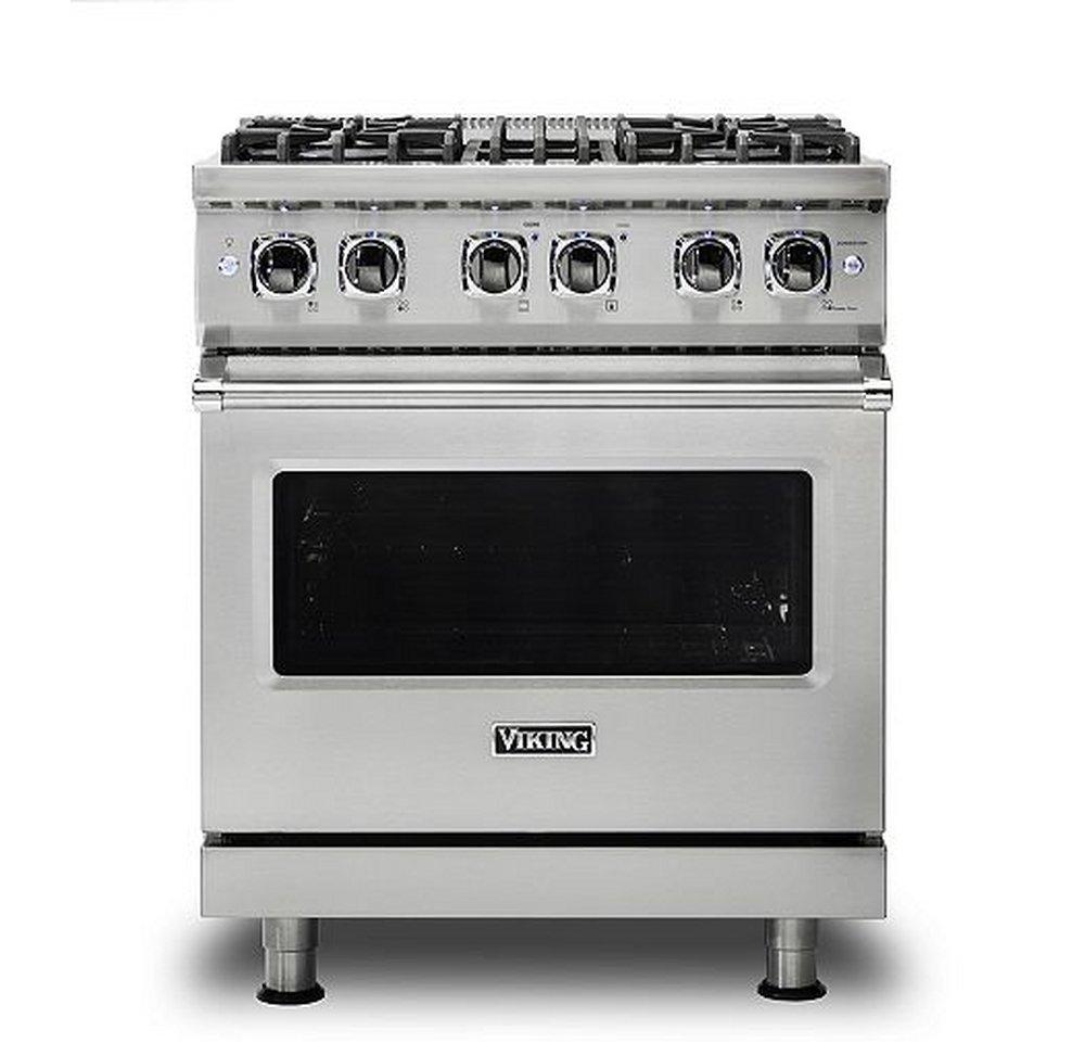 Viking Range Stainless Steel 29-7/8 in. Dual Fuel 4-Burner Sealed Freestanding Range 