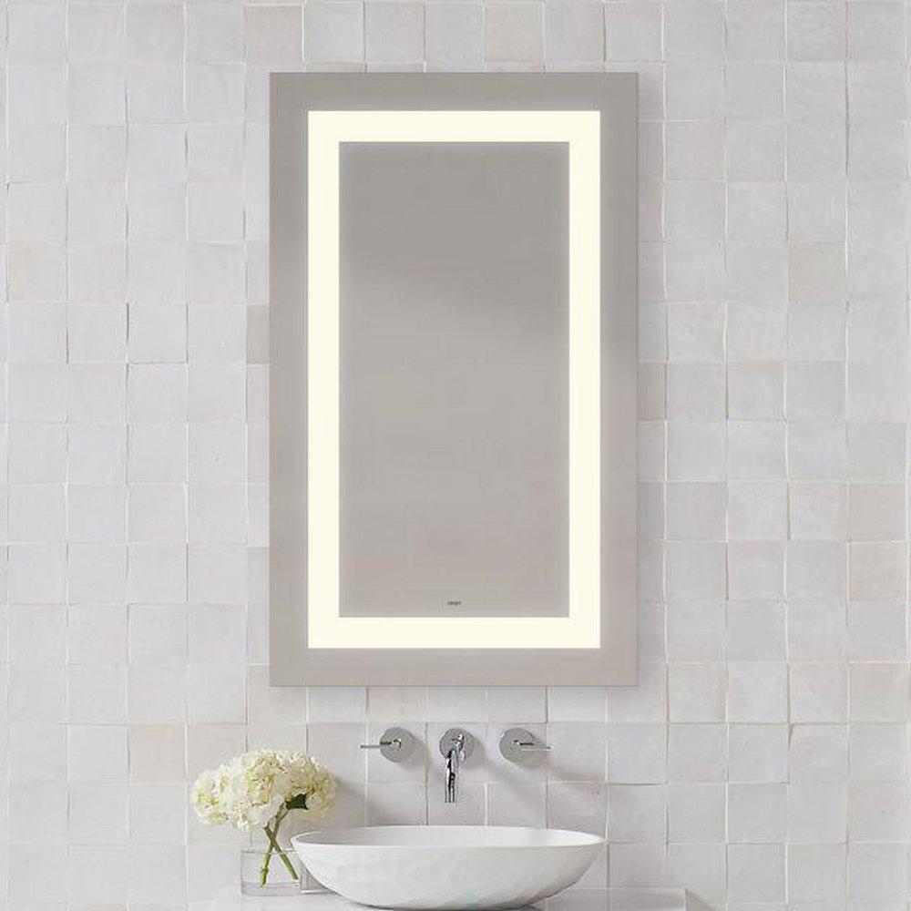 Robern 24 x 40 in. Anodized Aluminum Frameless Rectangle Mirror with Light Inset 