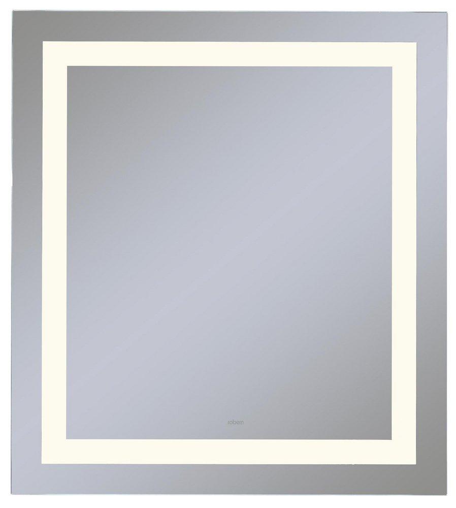Robern 24 x 40 in. Anodized Aluminum Frameless Rectangle Mirror with Light Inset 
