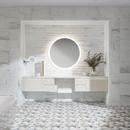 Robern 30 in. Anodized Aluminum Frameless Round Mirror with Light Perimeter 