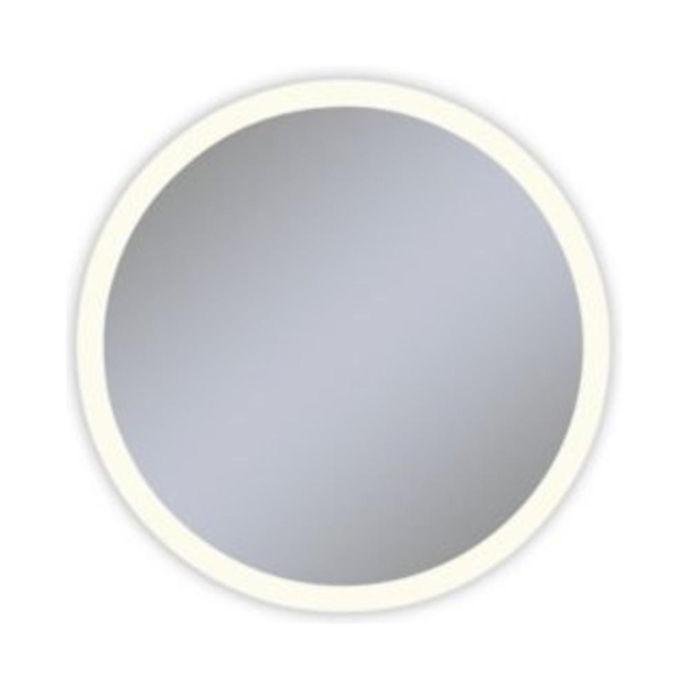 Robern 30 in. Anodized Aluminum Frameless Round Mirror with Light Perimeter 