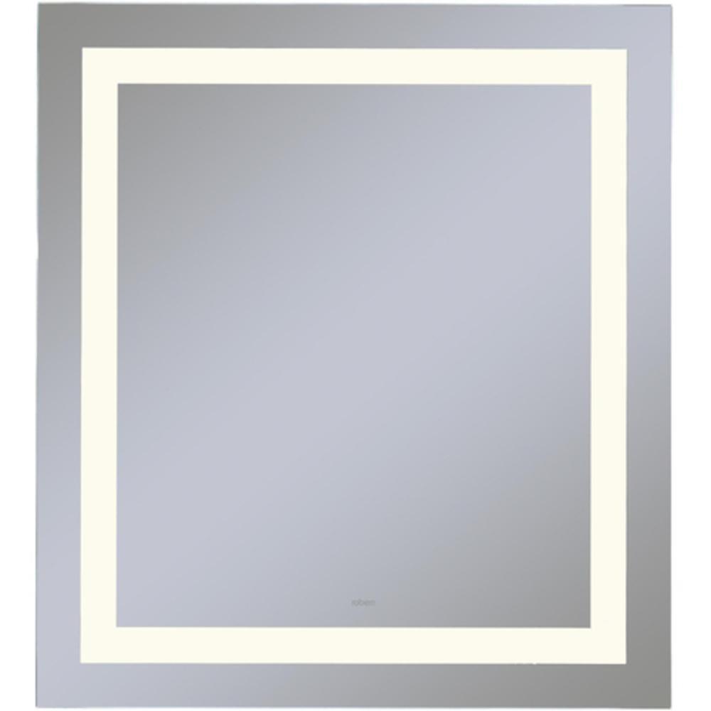 Robern 24 x 30 in. Anodized Aluminum Frameless Rectangle Mirror with Light Inset 