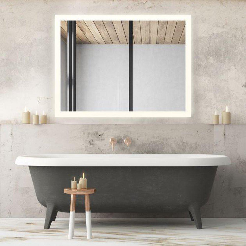 Robern 24 x 40 in. Anodized Aluminum Frameless Rectangle Mirror with Light Perimeter 