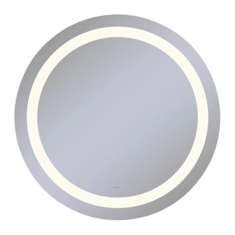 Robern 30 in. Anodized Aluminum Frameless Round Mirror with Light Inset 