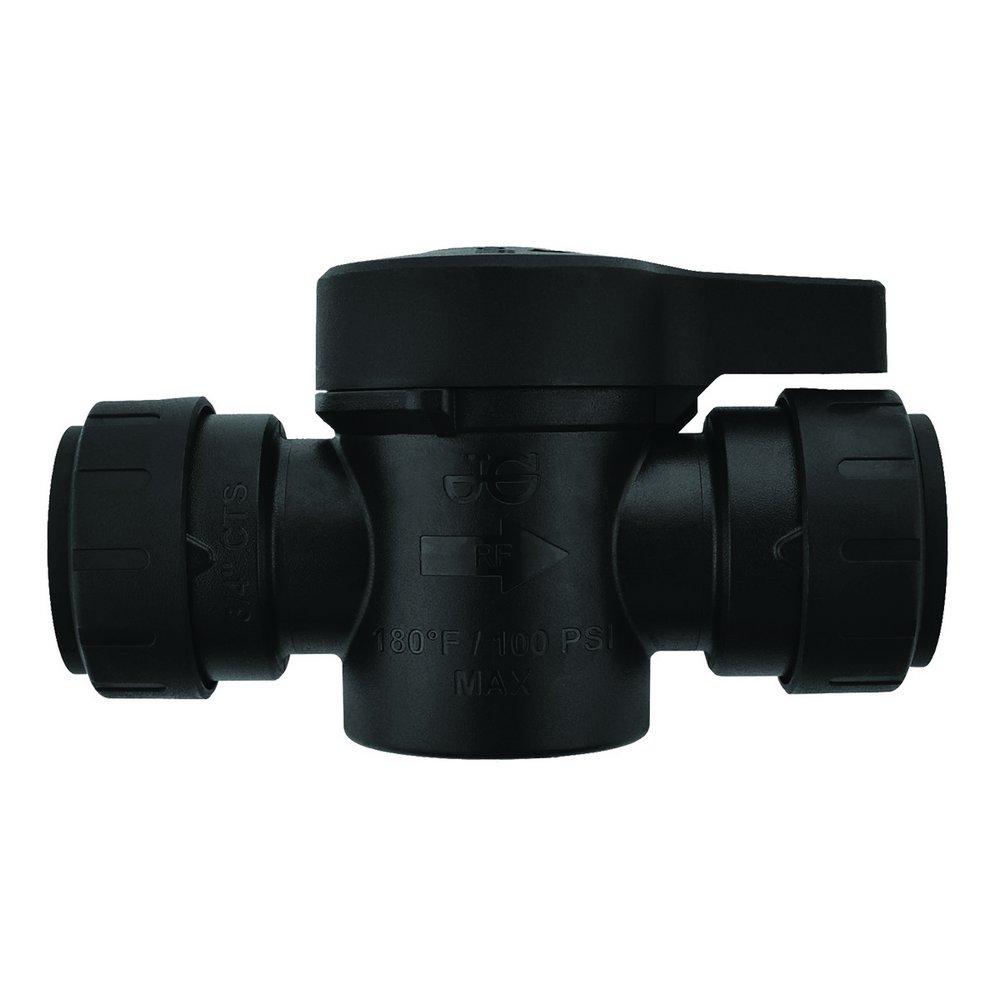 John Guest Black Plastic 160 psi Push-to-Connect Shut Off Valve 