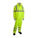 Hi-Viz Yellow Two-Piece Zipper Closure Rain Suit, L/XL