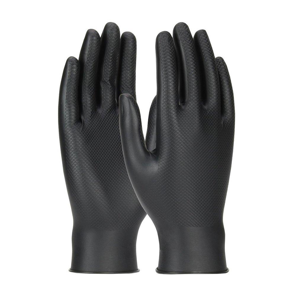 Grippaz&trade; Skins Black Nitrile Gloves in Black (10 per Box) 