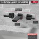 Delta Faucet Matte Black Two Handle Widespread Bathroom Sink Faucet 