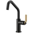 Brizo Matte Black/Luxe Gold 1.8 gpm 1 Hole Deck Mount Bar Faucet with Single Lever Handle and Angled Spout 