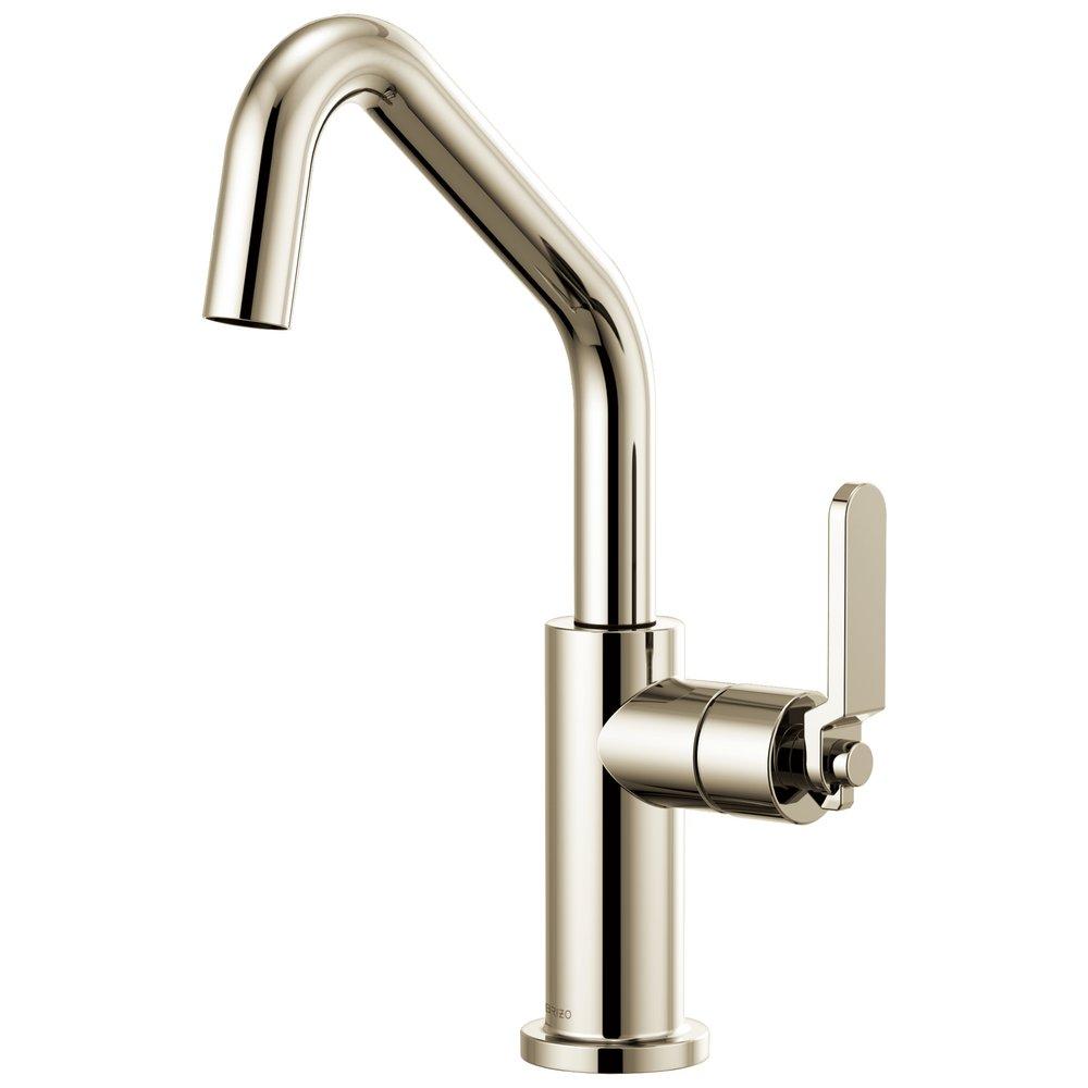 Brizo Polished Nickel 1.8 gpm 1 Hole Deck Mount Bar Faucet with Single Lever Handle and Angled Spout 