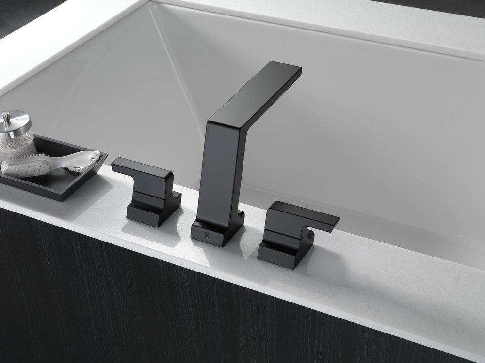 Delta Faucet Matte Black Two Handle Roman Tub Faucet Trim Only 