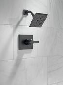 Delta Faucet Matte Black 1.75 gpm Wall Mount Shower Faucet Trim Only with Single Lever Handle 