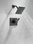 Delta Faucet Matte Black 1.75 gpm Wall Mount Shower Faucet Trim Only with Single Lever Handle 