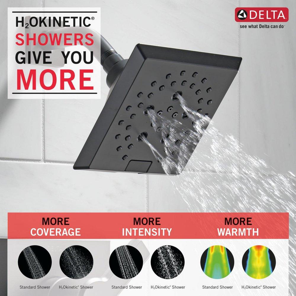 Delta Faucet Matte Black 1.75 gpm Wall Mount Shower Faucet Trim Only with Single Lever Handle 