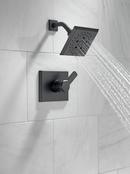 Delta Faucet Matte Black 1.75 gpm Wall Mount Shower Faucet Trim Only with Single Lever Handle 