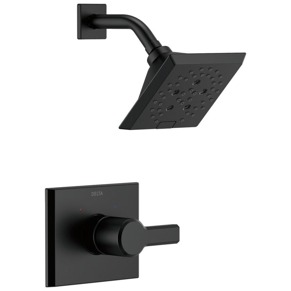Delta Faucet Matte Black 1.75 gpm Wall Mount Shower Faucet Trim Only with Single Lever Handle 