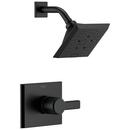 Delta Faucet Matte Black 1.75 gpm Wall Mount Shower Faucet Trim Only with Single Lever Handle 