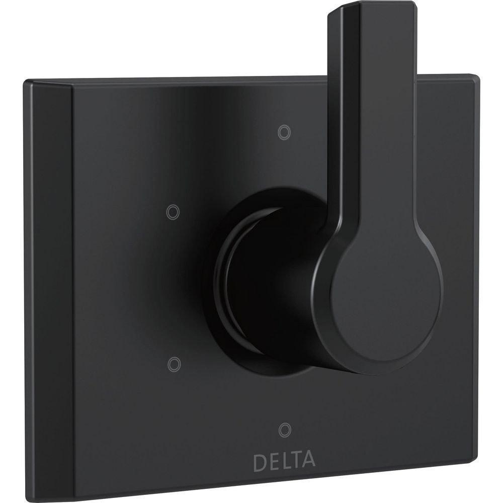 Delta Faucet Matte Black 6-Function 3-Port Diverter Trim with Single Lever Handle 