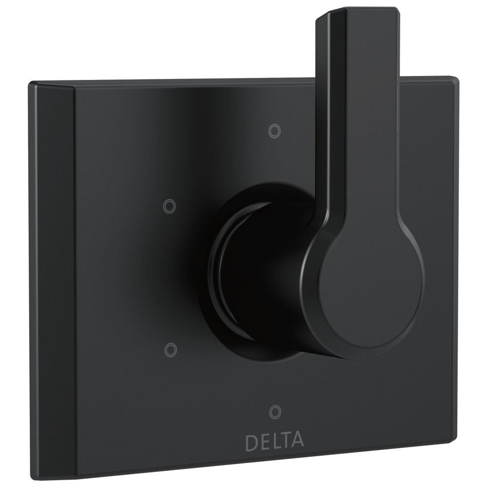 Delta Faucet Matte Black 6-Function 3-Port Diverter Trim with Single Lever Handle 