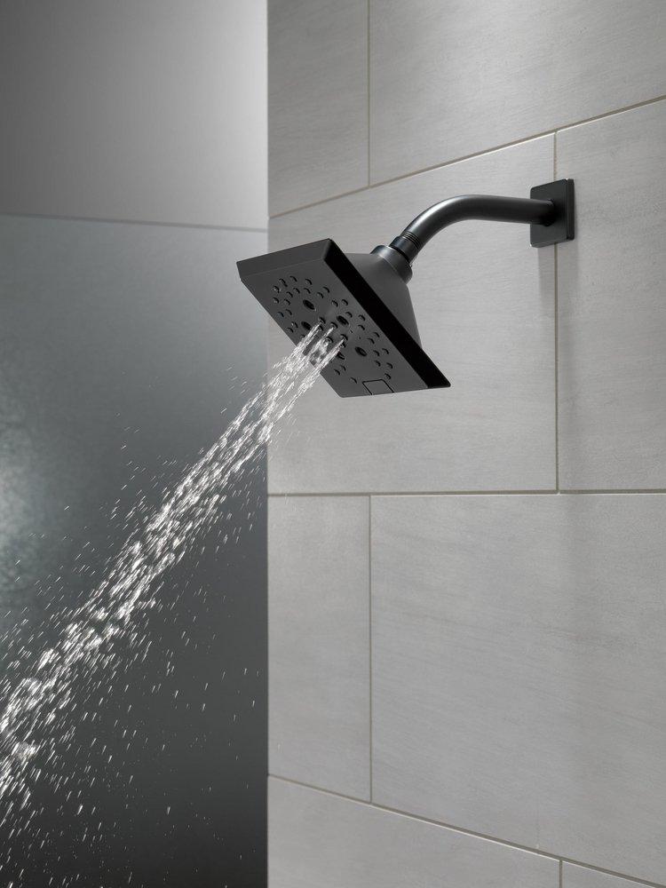 Delta Faucet Matte Black Multi Function Full Body, Full Spray with Massage, H2Okinetic&reg; PowerDrench&trade; Spray, Massage and Pause Showerhead 