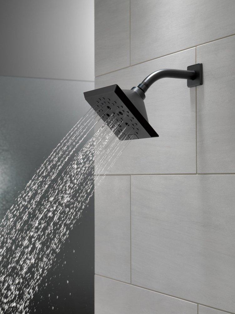 Delta Faucet Matte Black Multi Function Full Body, Full Spray with Massage, H2Okinetic&reg; PowerDrench&trade; Spray, Massage and Pause Showerhead 